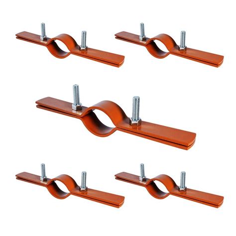 The Plumber's Choice 2 in. Riser Clamp in Copper Epoxy Coated Steel (5-Pack) 02CLRSEC-5 - The ...