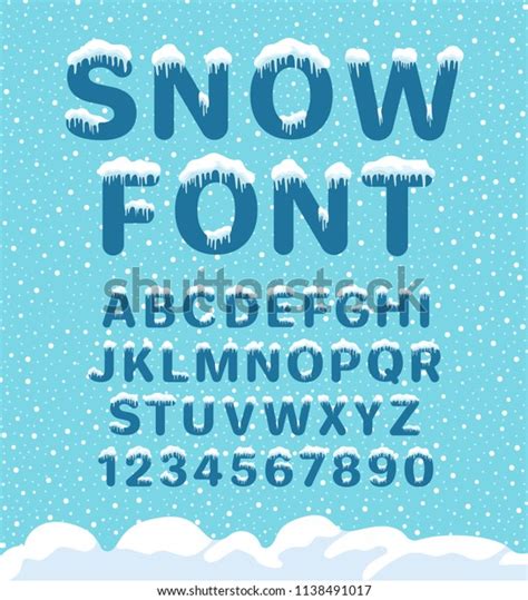 Snow Winter Font Snowy Assortment Set Stock Vector (Royalty Free ...