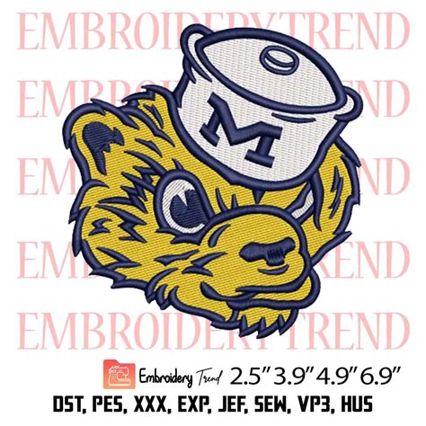 Michigan Wolverines Mascot Embroidery Design, Michigan Football Logo ...