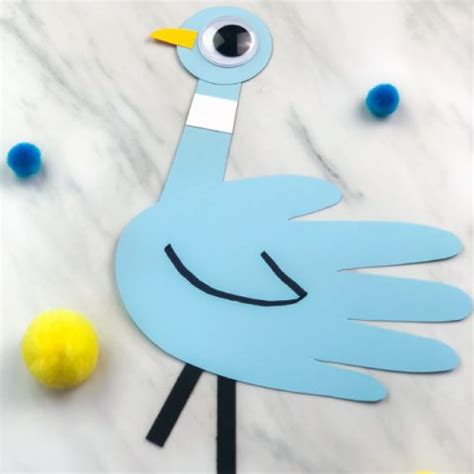 Mo Willems Inspired Handprint Pigeon Craft For Kids