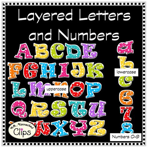 Layered Letters and Numbers Clip Art | Letters and numbers, Clip art, Letters
