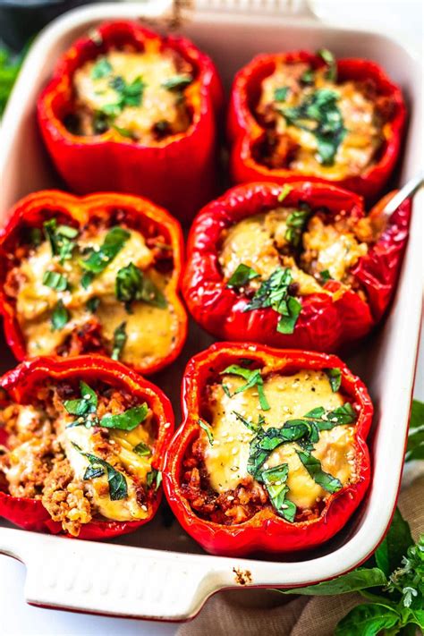 Vegan Stuffed Peppers - easy recipe - Two Spoons