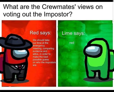 among-us-meme-005-crewmates-views-on-imposter-lime-says-red - Comics And Memes