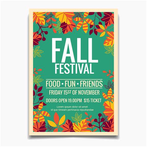 Fall Festival flyer or poster template 663580 Vector Art at Vecteezy