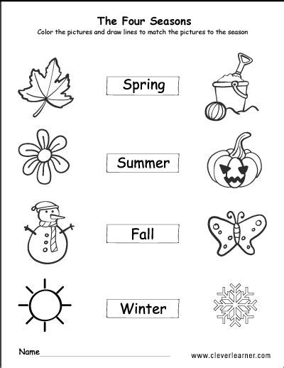 Worksheets For Kindergarten Seasons - Maths Worksheets For Grade 3