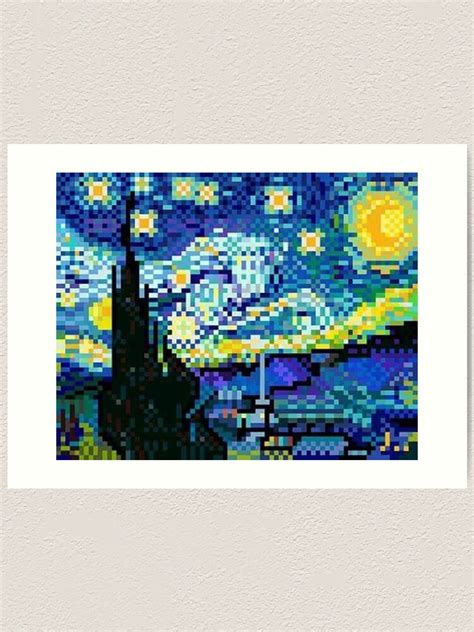 "Starry Night Pixel" Art Print by Giocor86 | Redbubble