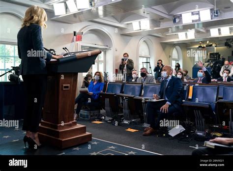 White House Press Secretary Kayleigh McEnany remarks during a press briefing in the Briefing ...