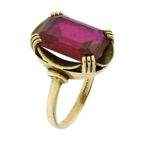 8ct Synthetic Ruby Ring in 9ct Yellow Gold - Rings - Jewellery