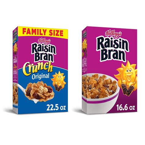 Buy Kellogg's Raisin Bran Breakfast Cereal, Original & Crunch Variety ...