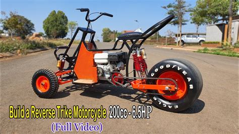 Build a Reverse Trike Motorcycle 200cc - 6.5HP - YouTube