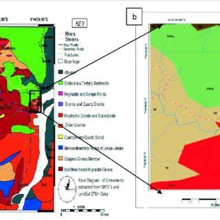 (a) Generalized geological map of Lokoja area (Omada et al., 2015) (b ...