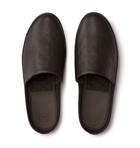 Brown Leather Mens Slippers | MULO shoes | Premium Italian Leather