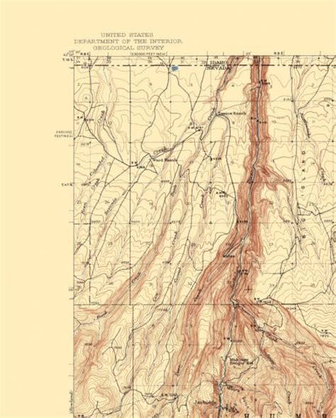 Topo Map - Jarbidge Nevada Idaho Quad - USGS 1943 - 23 x 28.57 | eBay