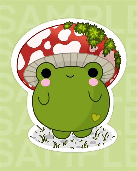 Mushroom Frog Cute Cottagecore Frog Sticker Froggy HD phone wallpaper ...