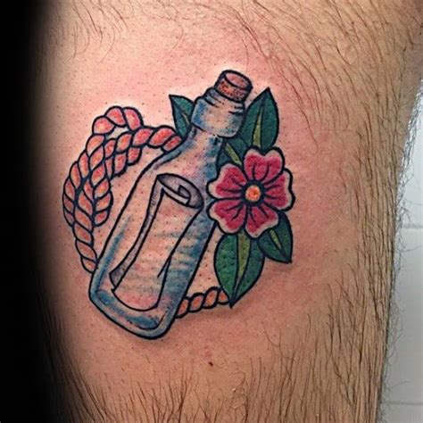 40 Message In A Bottle Tattoo Designs For Men - Manly Ink Ideas