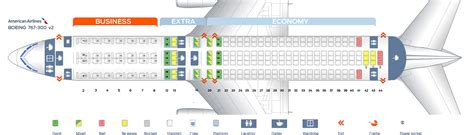 Seat map Boeing 767-300 American Airlines. Best seats in the plane