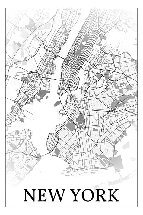 New York, USA, city map. Digital Art by Dandi Studio