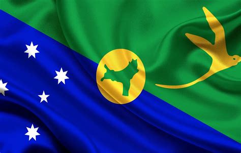 Wallpaper Blue, White, Australia, Flag, Texture, Yellow, Green, Flag, Christmas Island, External ...