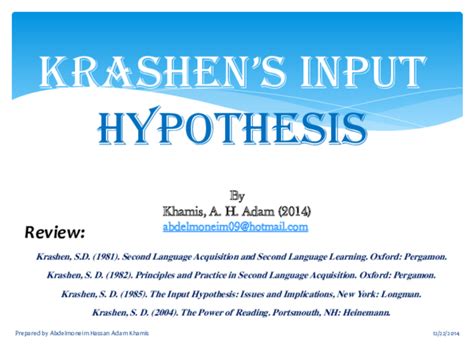 (PDF) Review_Krashen's Input Hypothesis