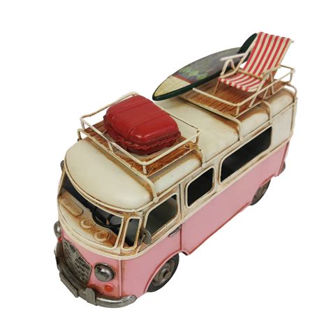 VW Pink Metal Bus Decor | Boxman