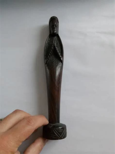 STATUETTE DE LA Vierge Marie en bois exotique sculpture fait main Afrique $8.22 - PicClick