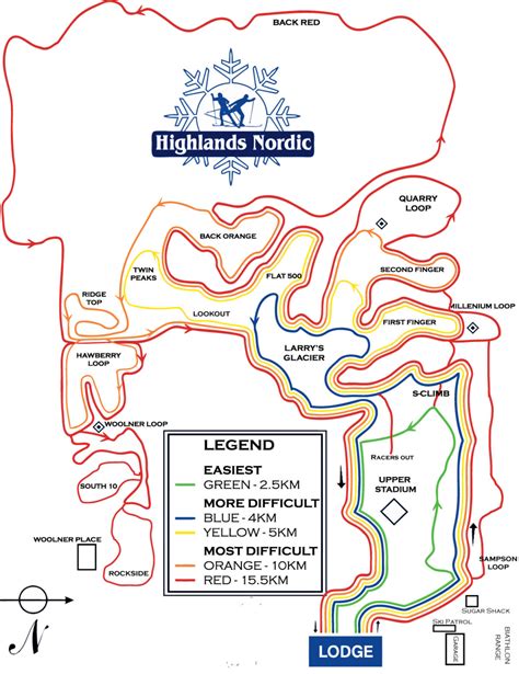 Highlands Nordic Trail Map | SkiCentral.com