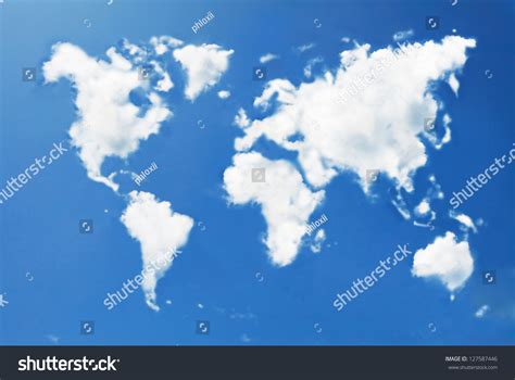 World Map Shaped Clouds Stock Photo 127587446 | Shutterstock