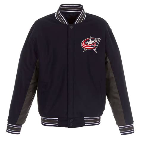 Poly Wool Accent Columbus Blue Jackets Navy and Charcoal Jacket ...