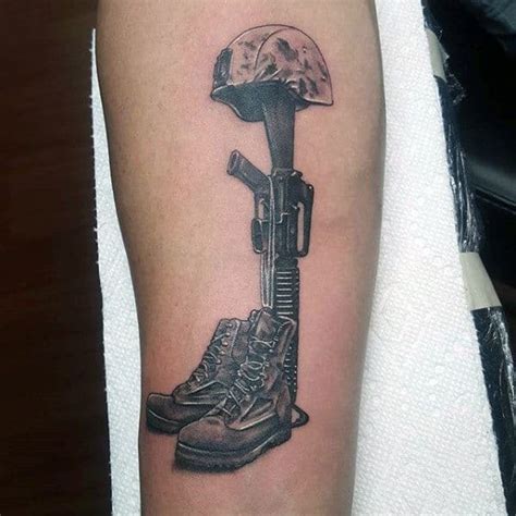 Fallen Soldier Silhouette Tattoo
