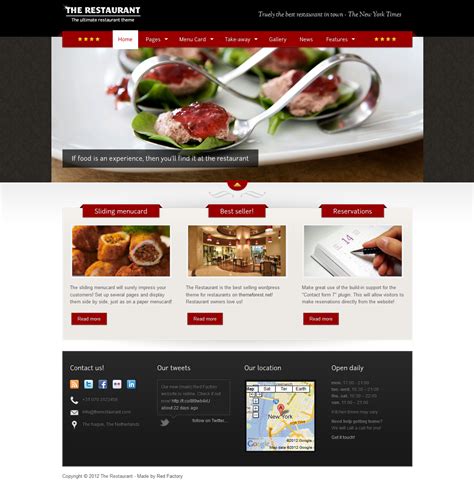 The Restaurant | Restaurant wordpress themes, Restaurant website design, Restaurant menu template