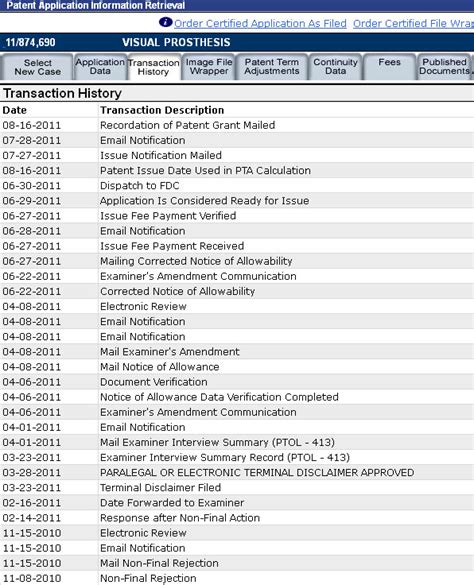 Viewing Patent Application Status and History at USPTO Online with PAIR ...