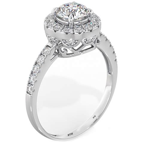 925 Sterling Silver Stunning Round-Cut Simulated Diamond Luxury Wedding Engagement Bridal Ring