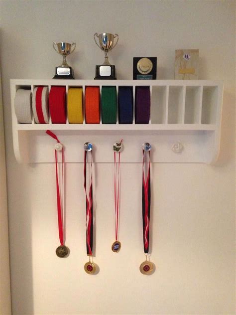 Martial Arts belt rack. Great storage & display for medals, belts & trophies. Kung fu, kara ...