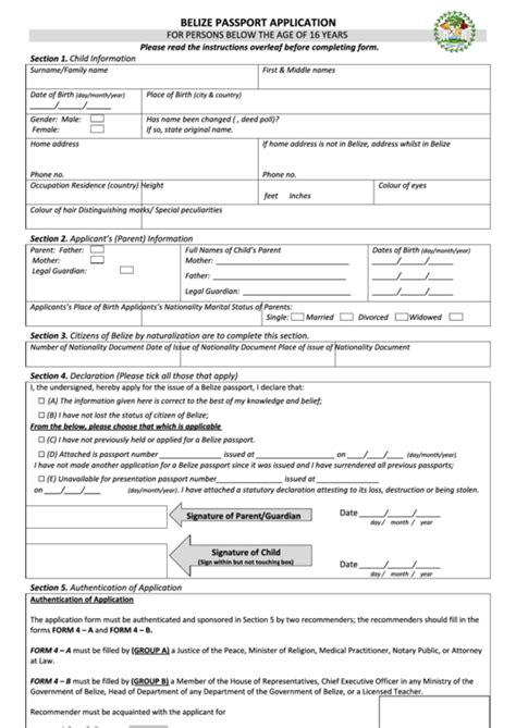 Passport Application Form Belize - PassportApplicationForm.net