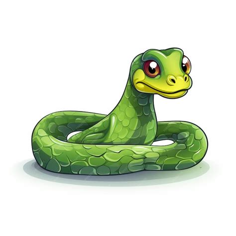 Premium AI Image | Snake 2d cartoon vector illustration on white ...