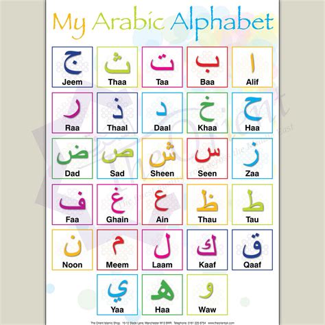 My Arabic Alphabet A3 Learning Poster Teaching Arabic Language Ideal for Kids | eBay