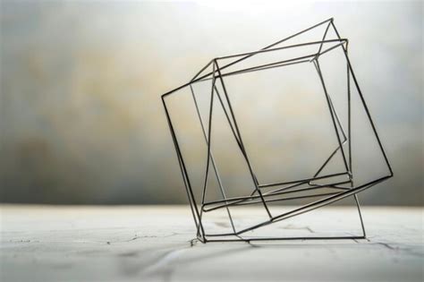 Wire sculpture rectangular prism craft | Premium AI-generated image