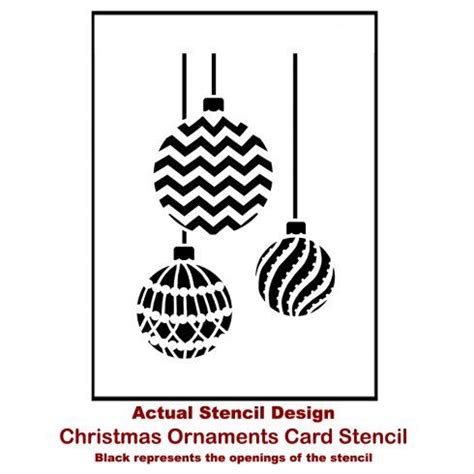 Christmas Ornaments Card Stencil Template | Christmas card ornaments, Ornament card, Card making ...