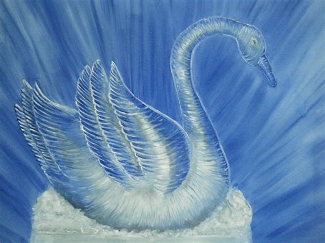 Ice Swan Sculpture Painting by Nancy L Jolicoeur - Fine Art America