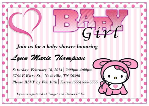 Hello Kitty Baby Shower Invitation Printable Free