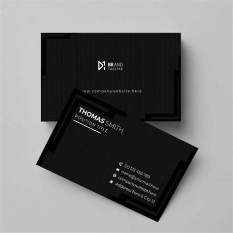 Black business card design template - MasterBundles