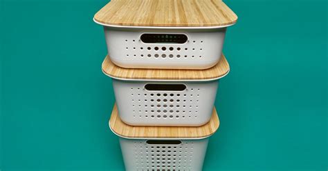 Pack of 3 Household Stackable organizer Stackable Storage Baskets ...