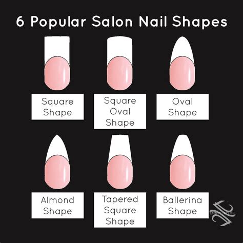 Tammy Taylor 6 Popular Salon Nail Shapes! Square Nails, Square Oval Nails, Oval Nails, Almond ...