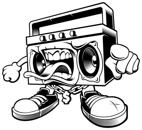 Graffiti boombox sticker bundle - TenStickers