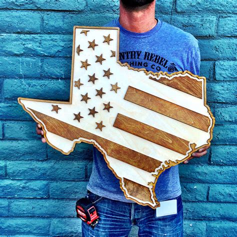 Texas American Flag Two-Tone Wood Wall Art | Country Rebel