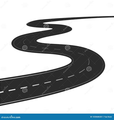 Winding road isolated stock vector. Illustration of curved - 103068630