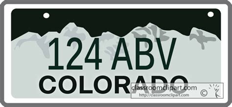 Colorado State Clipart - colorado_state_license_plate - Classroom Clipart