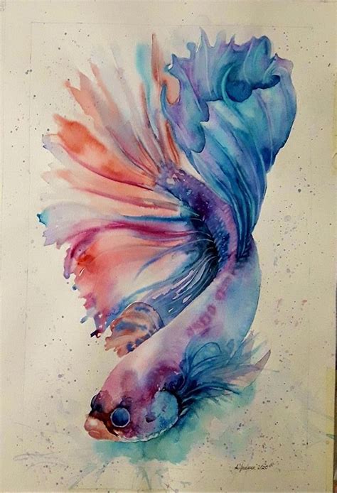 Betta fish art painting | Watercolor fish, Art painting, Fish art