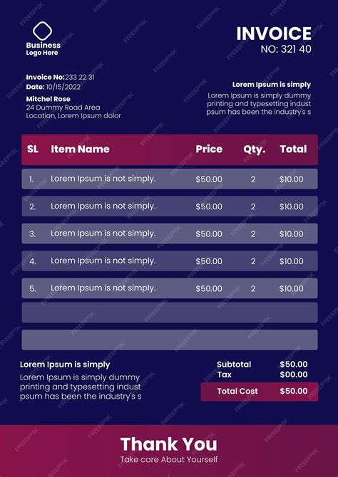 Premium Vector | Elegant invoice vector template design