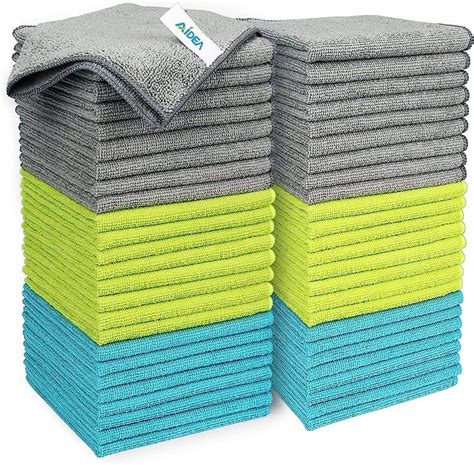 AIDEA Microfibre Cleaning Cloths Pack of 50, Multifunctional Reusable ...